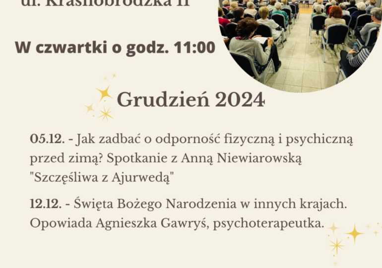 Uniwersytet Trzeciego Wieku – grudzień 2024