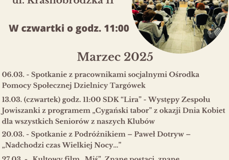 Uniwersytet Trzeciego Wieku – marzec 2025