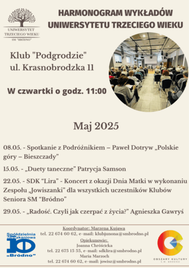 Uniwersytet Trzeciego Wieku – maj 2025